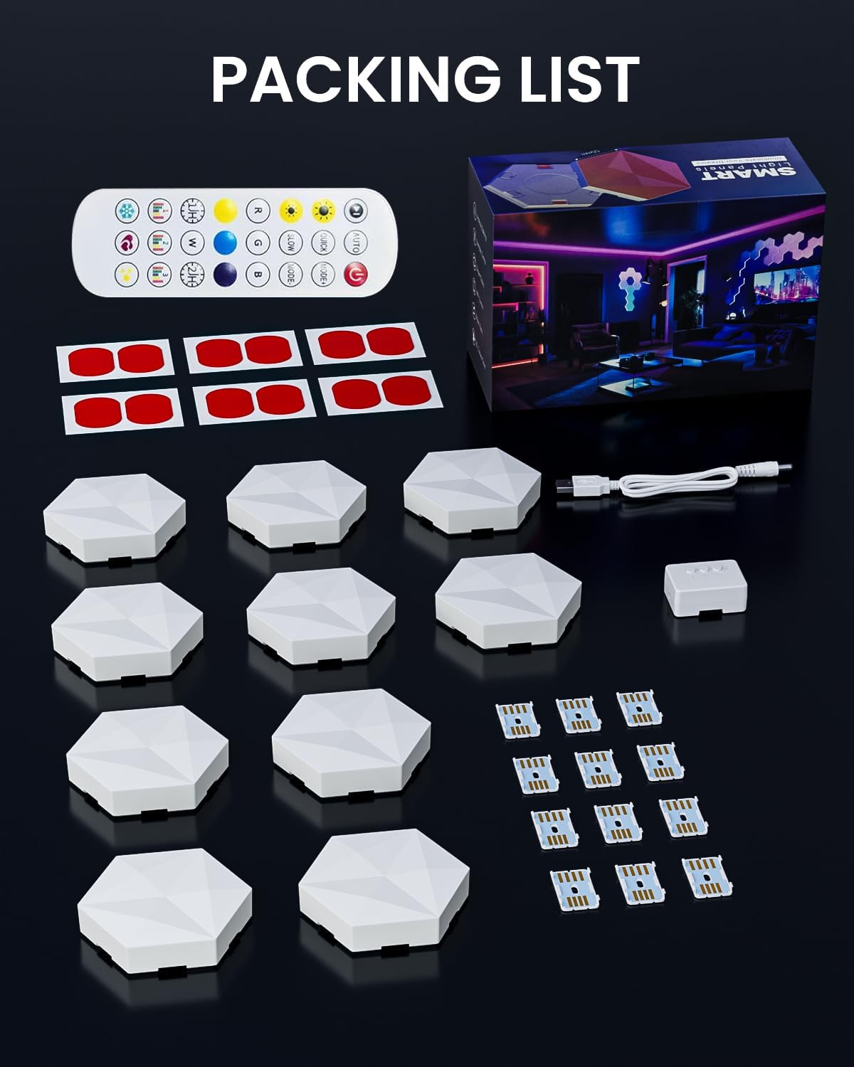 Modular RGB-IC Hexagon Wall Light System