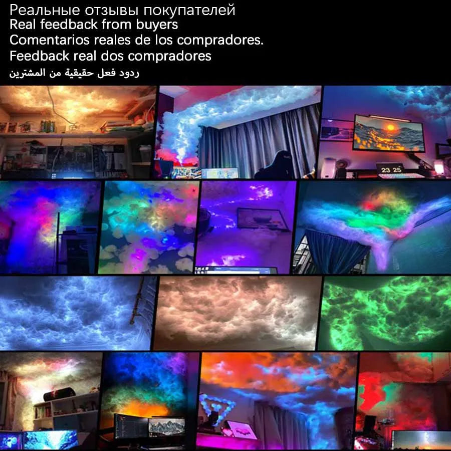 3D Blitzwolke LED Licht 10M | Bluetooth, Fernbedienung, Dimmbar, Gaming Deko