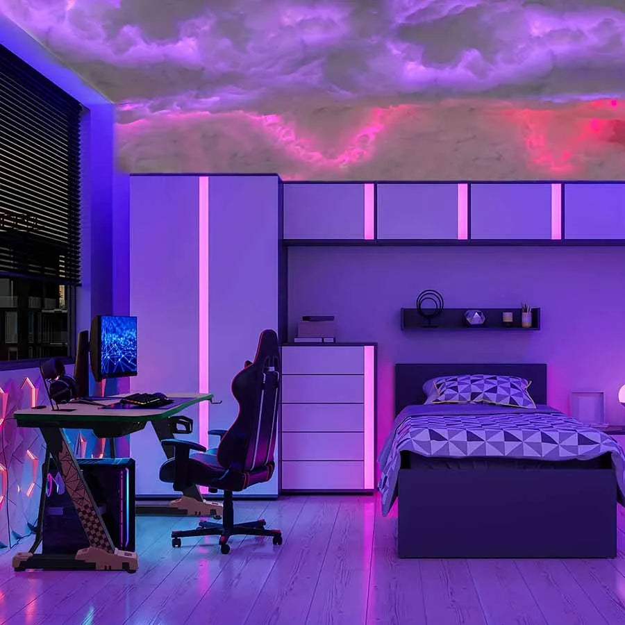 3D Blitzwolke LED Licht 10M | Bluetooth, Fernbedienung, Dimmbar, Gaming Deko