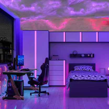 3D Blitzwolke LED Licht 10M | Bluetooth, Fernbedienung, Dimmbar, Gaming Deko