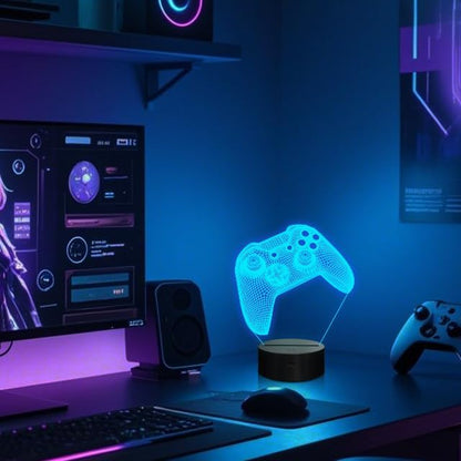 Holographic 3D Gamepad Night Light