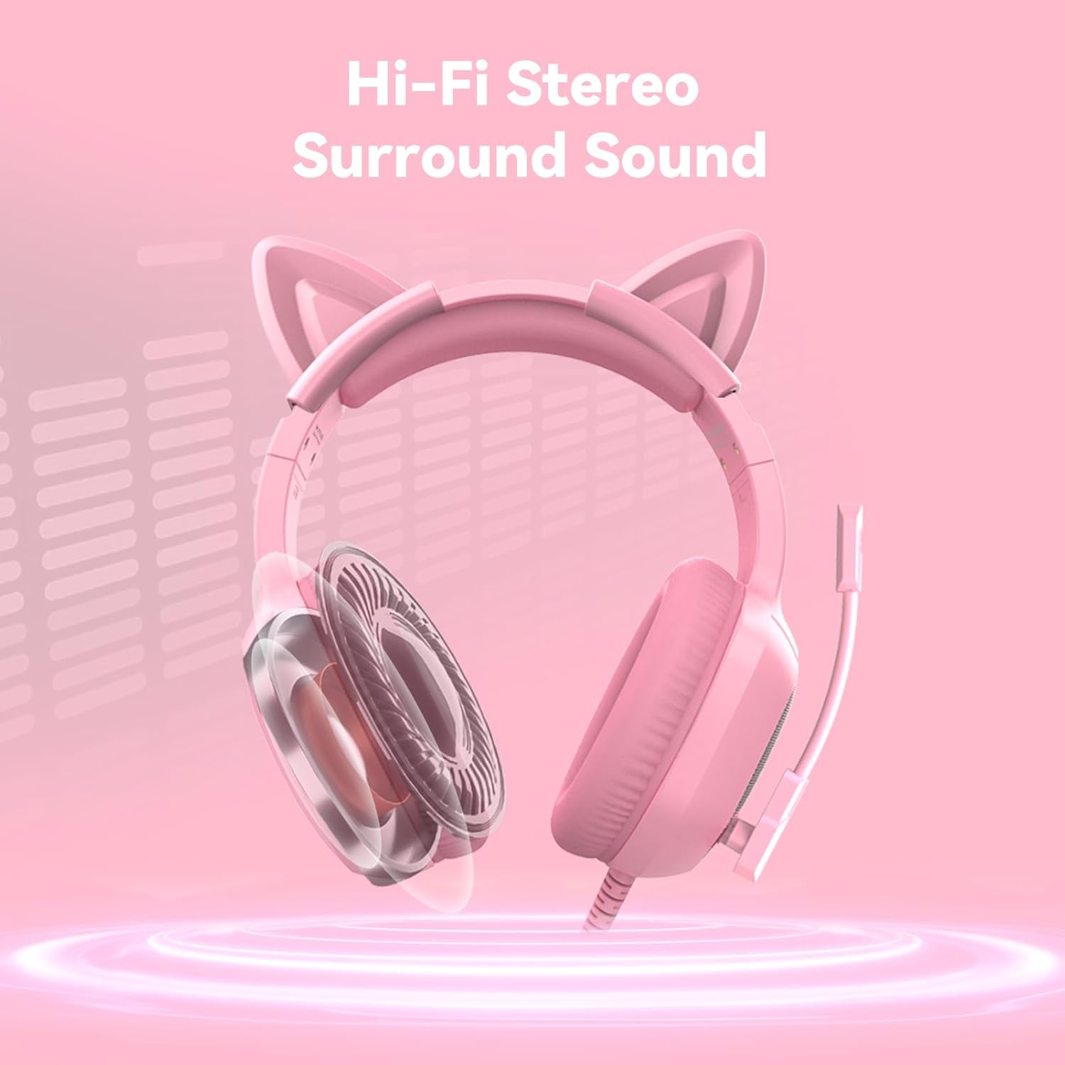 Premium Cat Ear Gaming Headset Pink