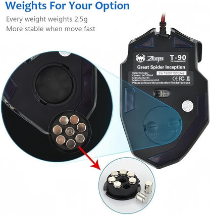 T90 Pro Gaming Mouse with Weight Tuning