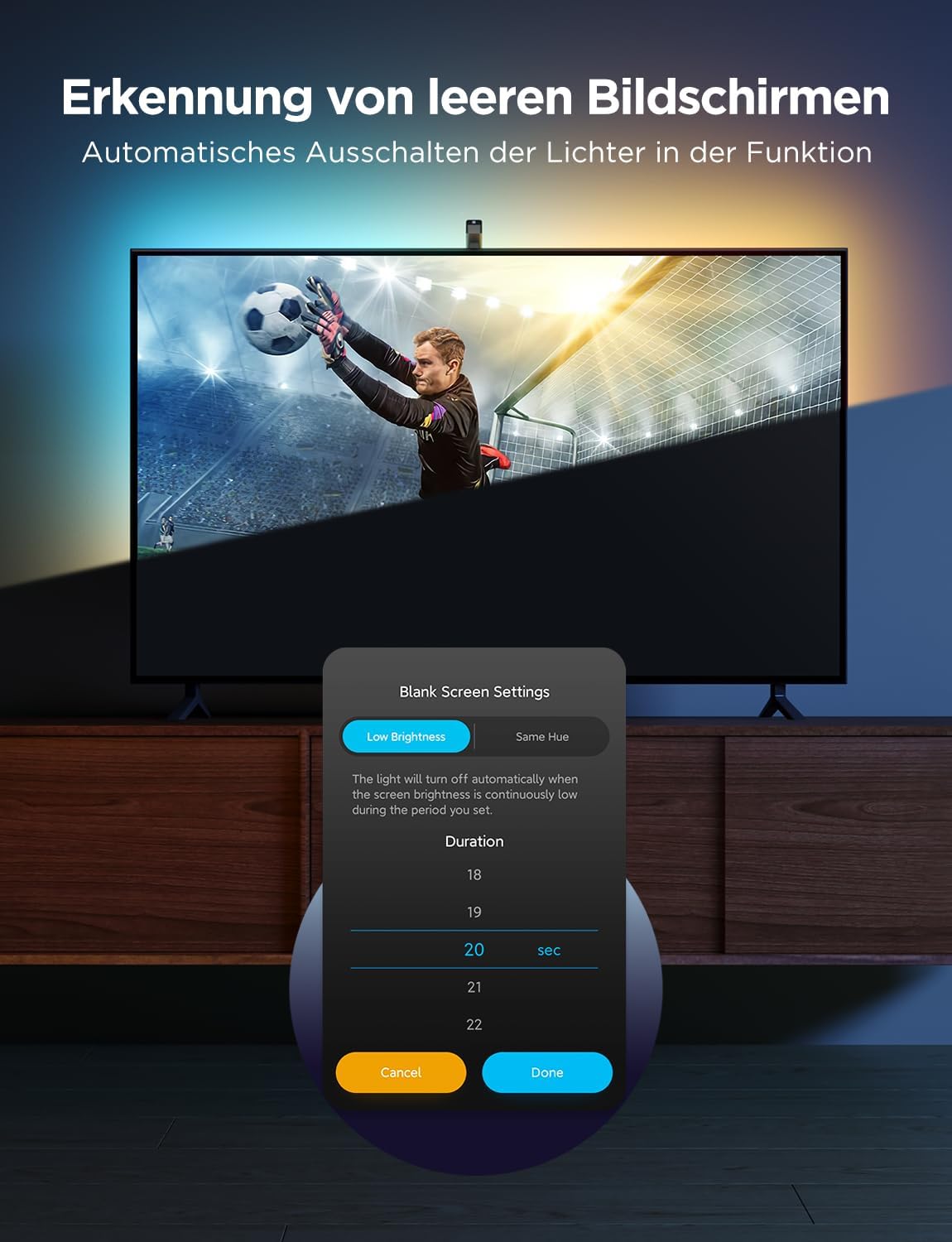 Immersives TV-Lichtsystem mit Echtzeit-Synchronisation