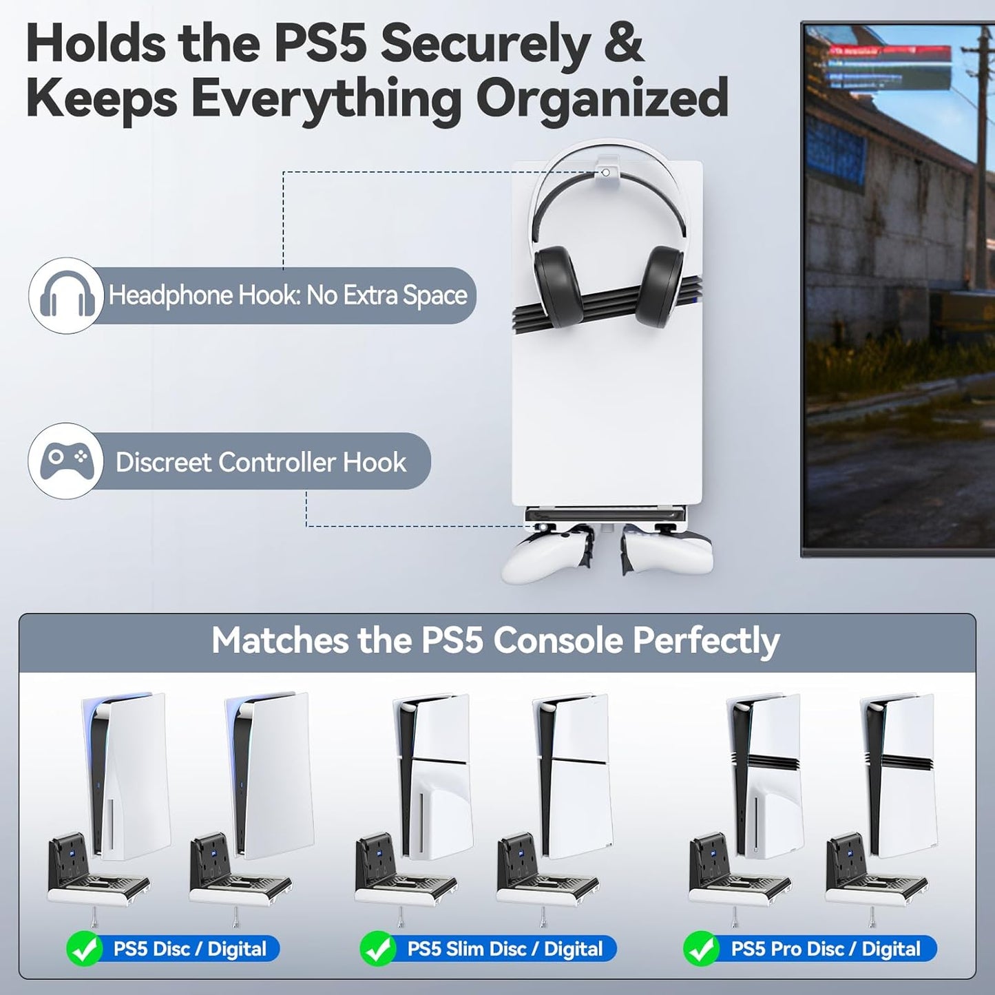 Premium PS5 Wandhalterung & Setup-Station