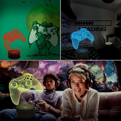 Holographic 3D Gamepad Night Light