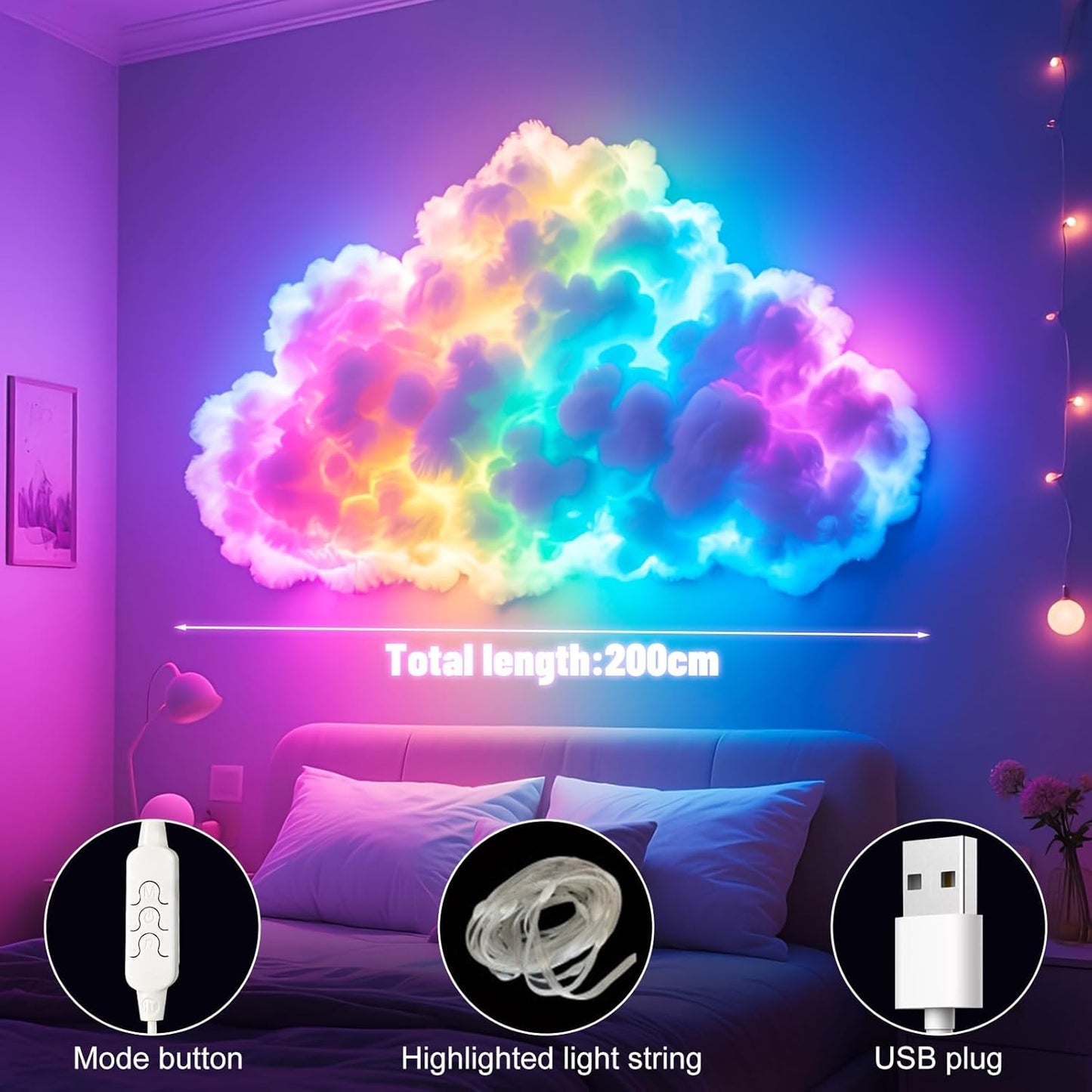 Immersives 3D Wolkenlicht-System