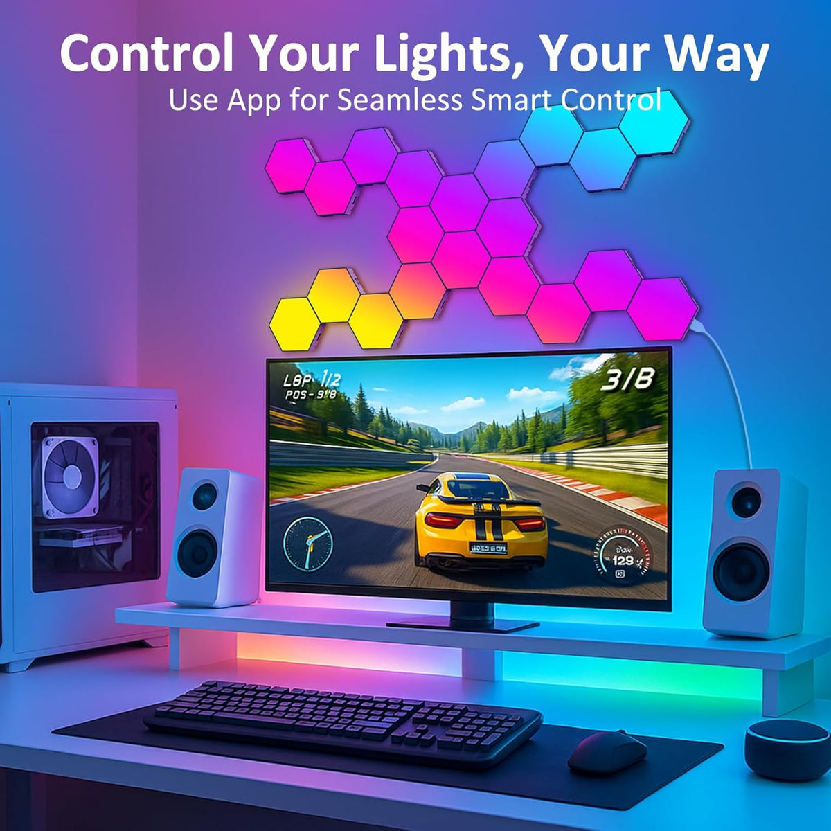 Immersives Hexagon Gaming Lichtsystem