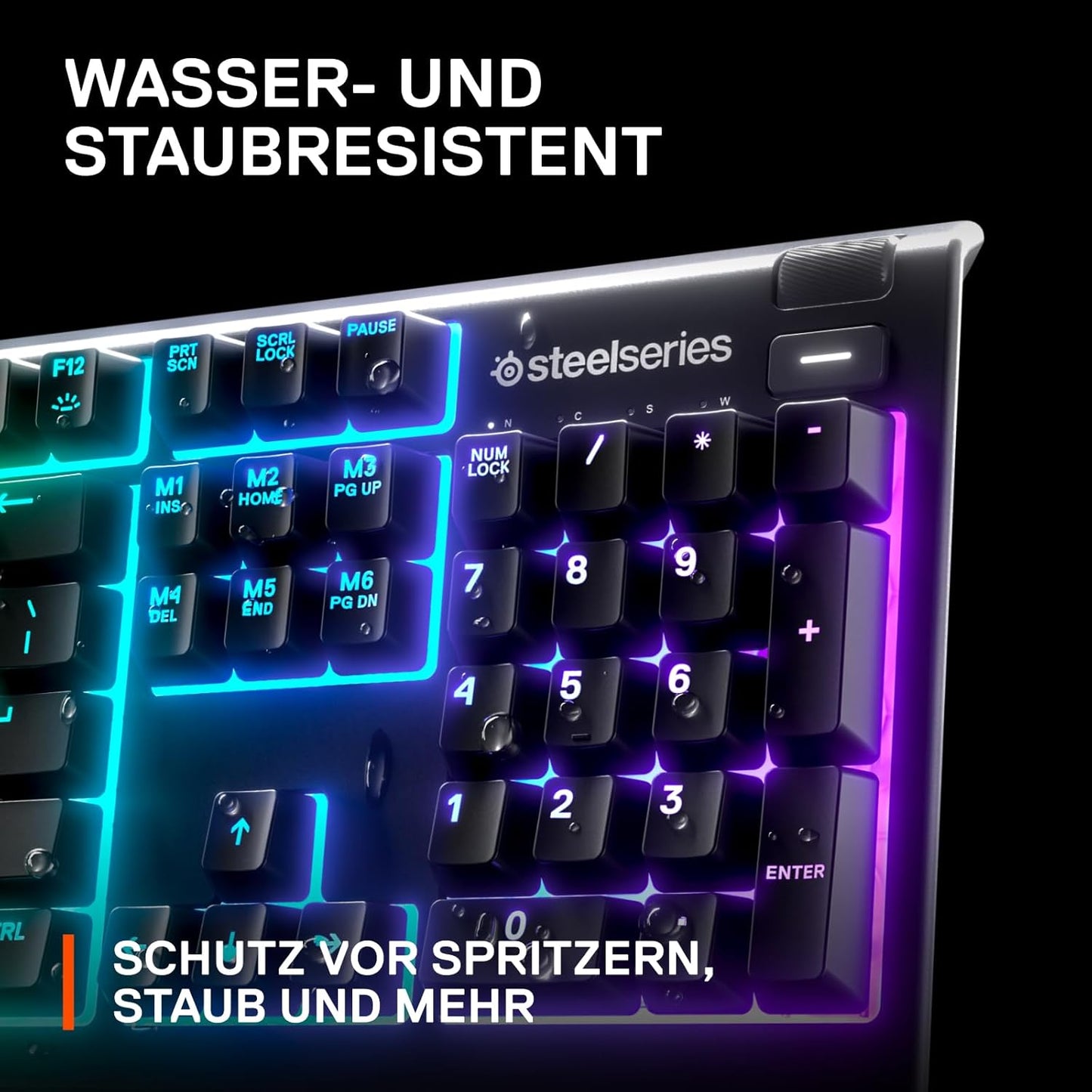 Flüsterleise wasserfeste Premium Gaming Tastatur