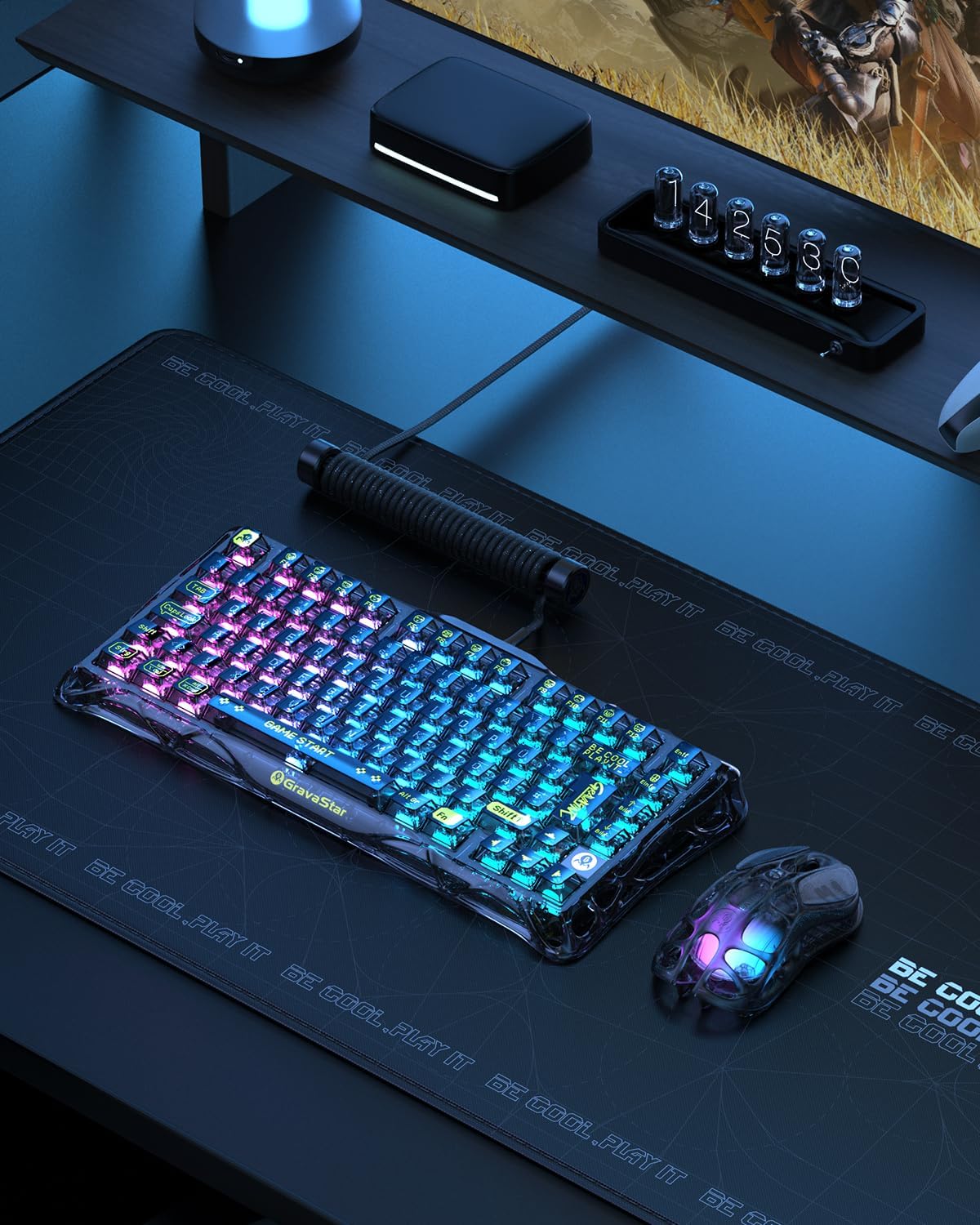 Skeletonized Mechanical QWERTZ Gaming Keyboard