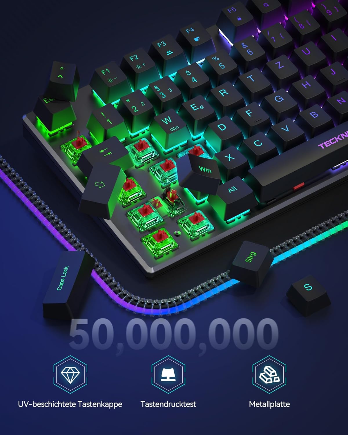 Mechanische Präzisionstastatur für Gaming und Arbeit