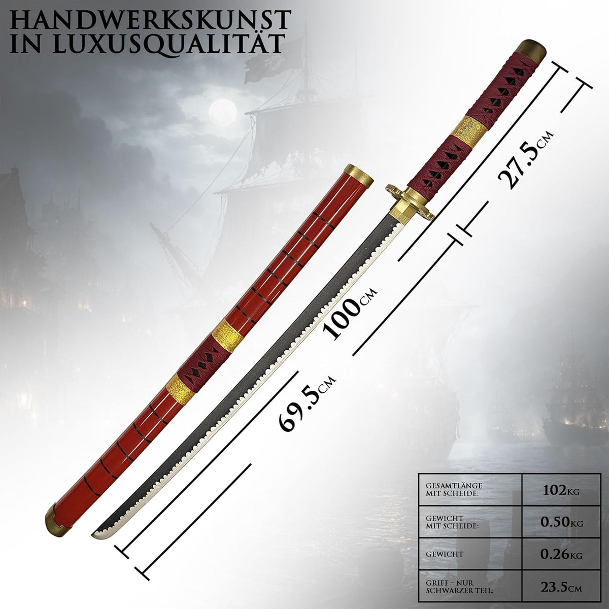 Authentisches Zoro Samuraischwert aus Bambus