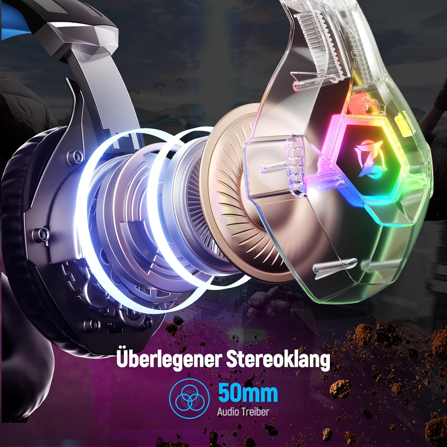 Premium 3D Surround Sound Gaming Headset – Over-Ear Kopfhörer mit Mikrofon
