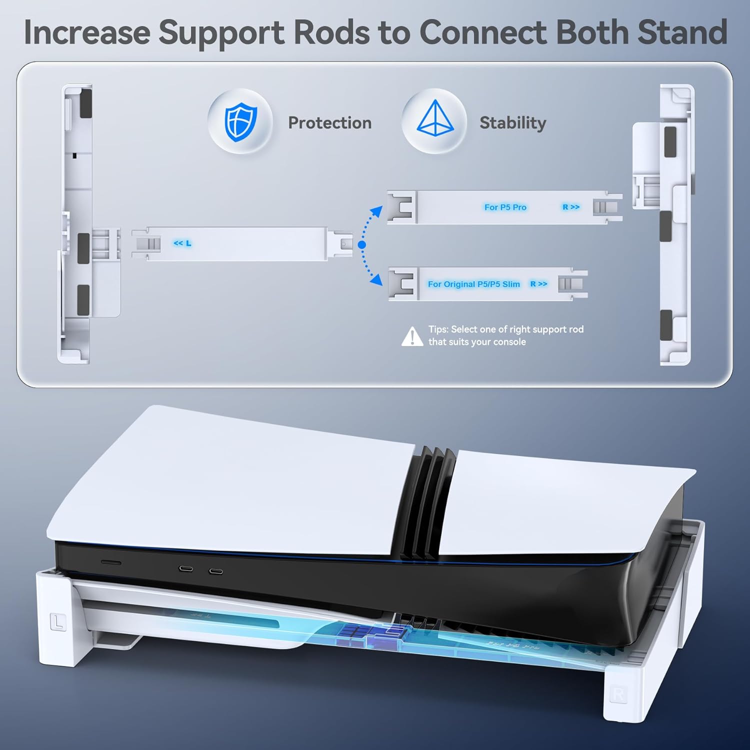 Premium PS5 Horizontal Stand with Screw Fixing