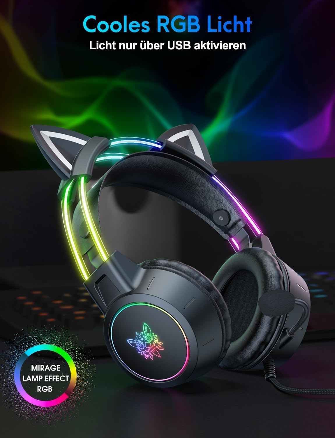 Premium 7.1 Katzenohr Gaming Headset