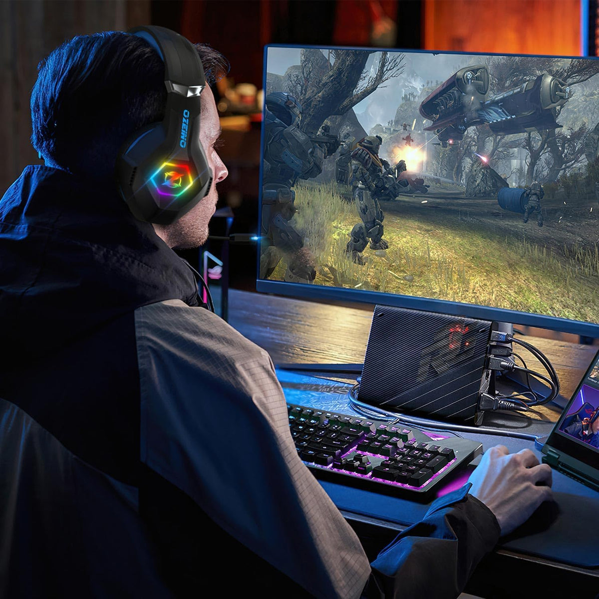 Premium 3D Surround Sound Gaming Headset – Over-Ear Kopfhörer mit Mikrofon