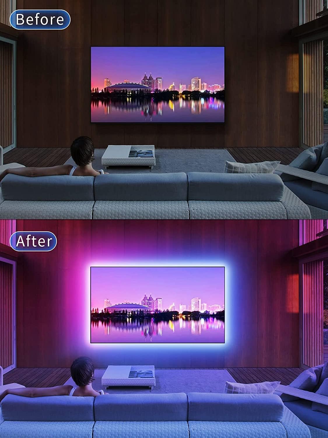 Immersives Heimkino Smart-TV Lichtsystem