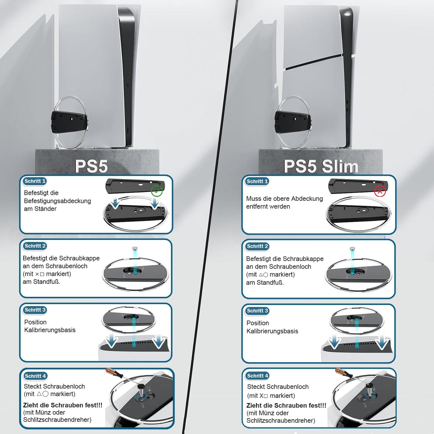 Premium PS5 Vertikal-Standfuß aus Metall