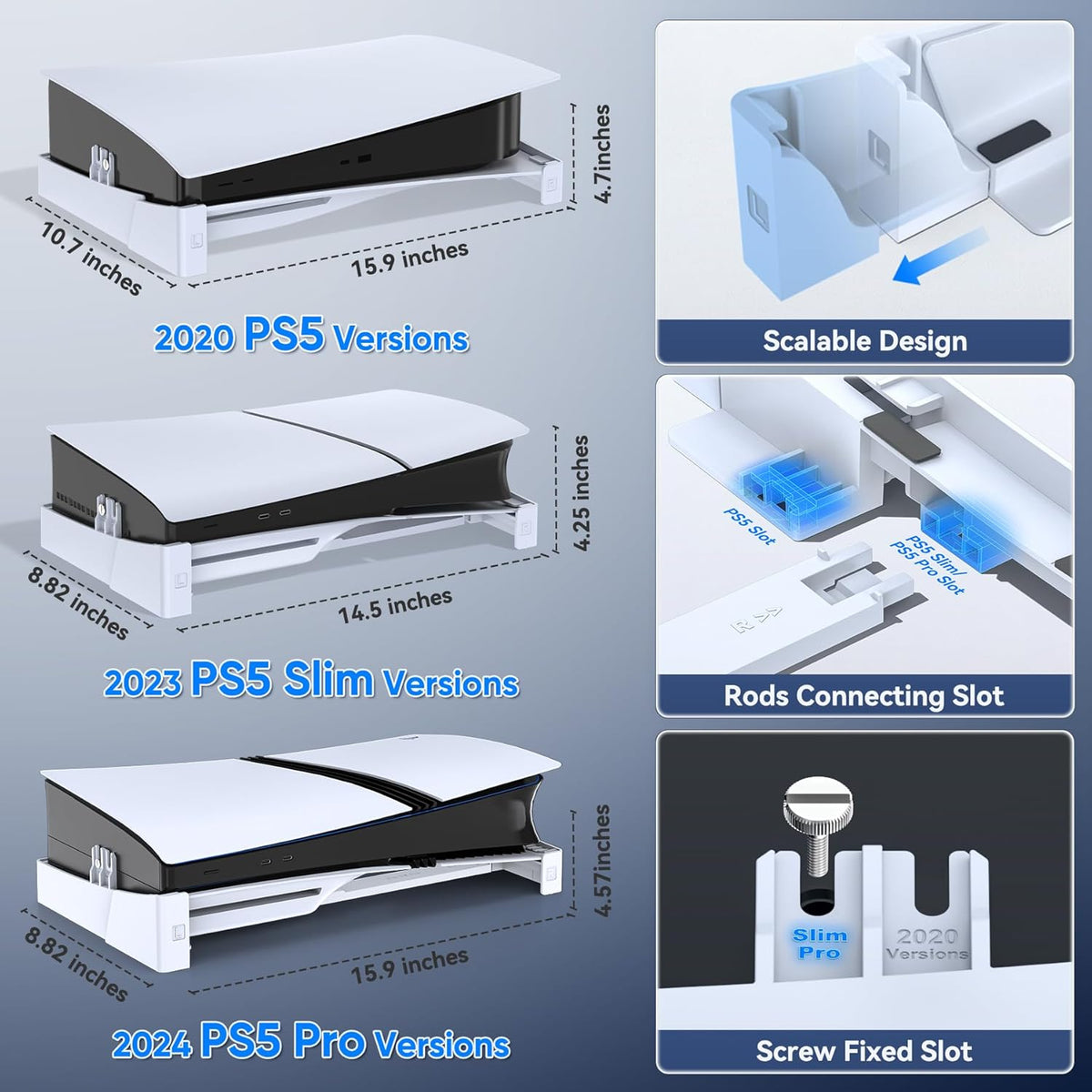 Premium PS5 Horizontalständer mit Schraubfixierung