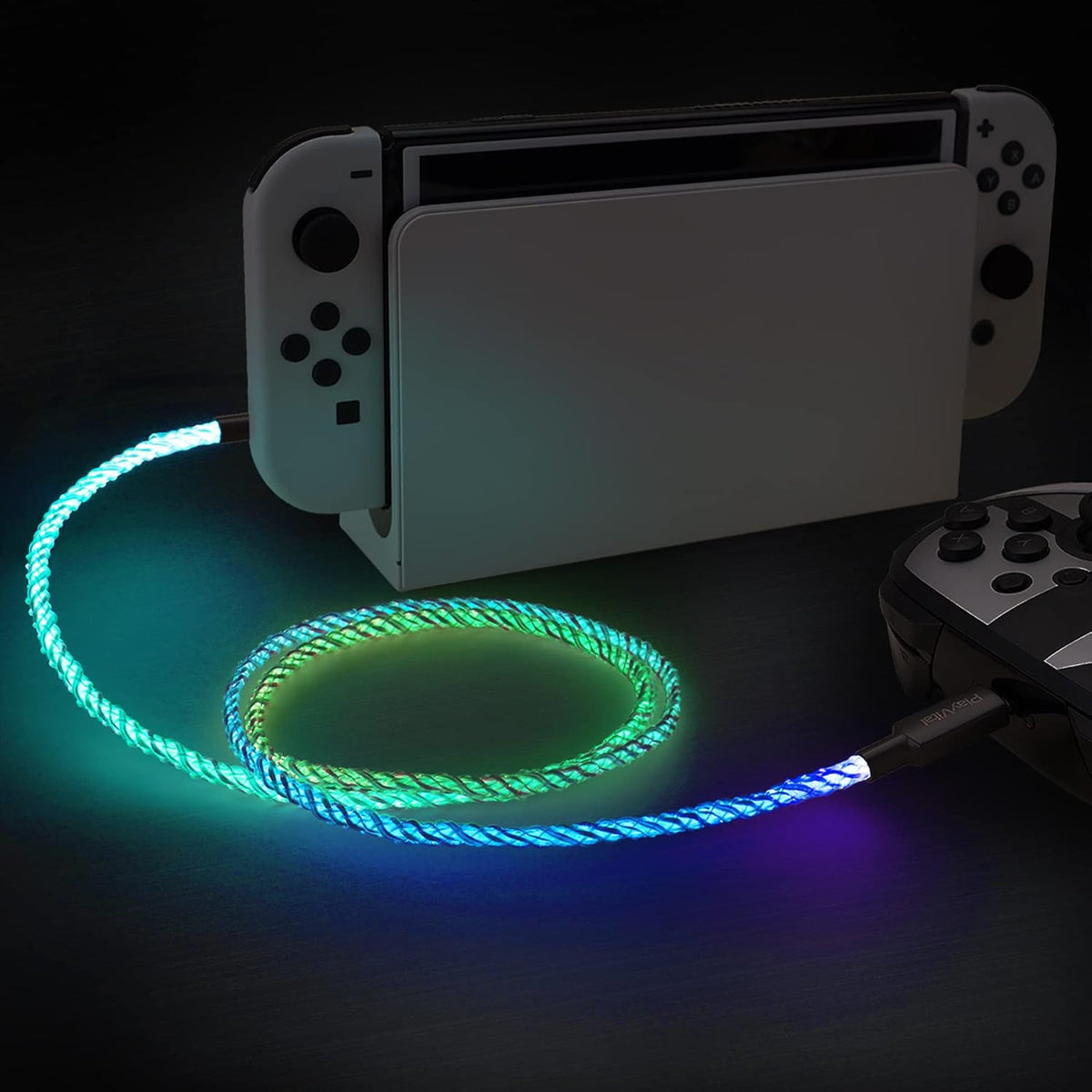 Premium Flowing LED Gaming Ladekabel