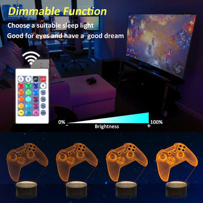 Holographic 3D Gamepad Night Light