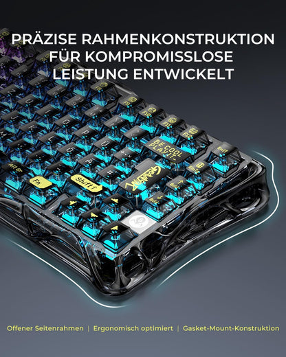 Skeletonized Mechanical QWERTZ Gaming Keyboard