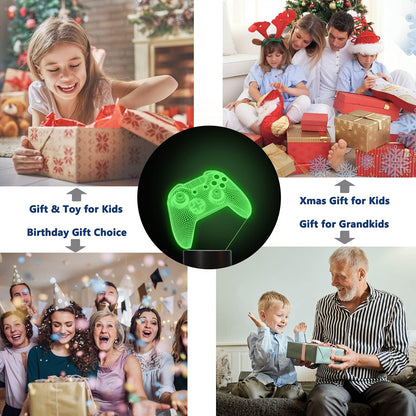 Holographic 3D Gamepad Night Light