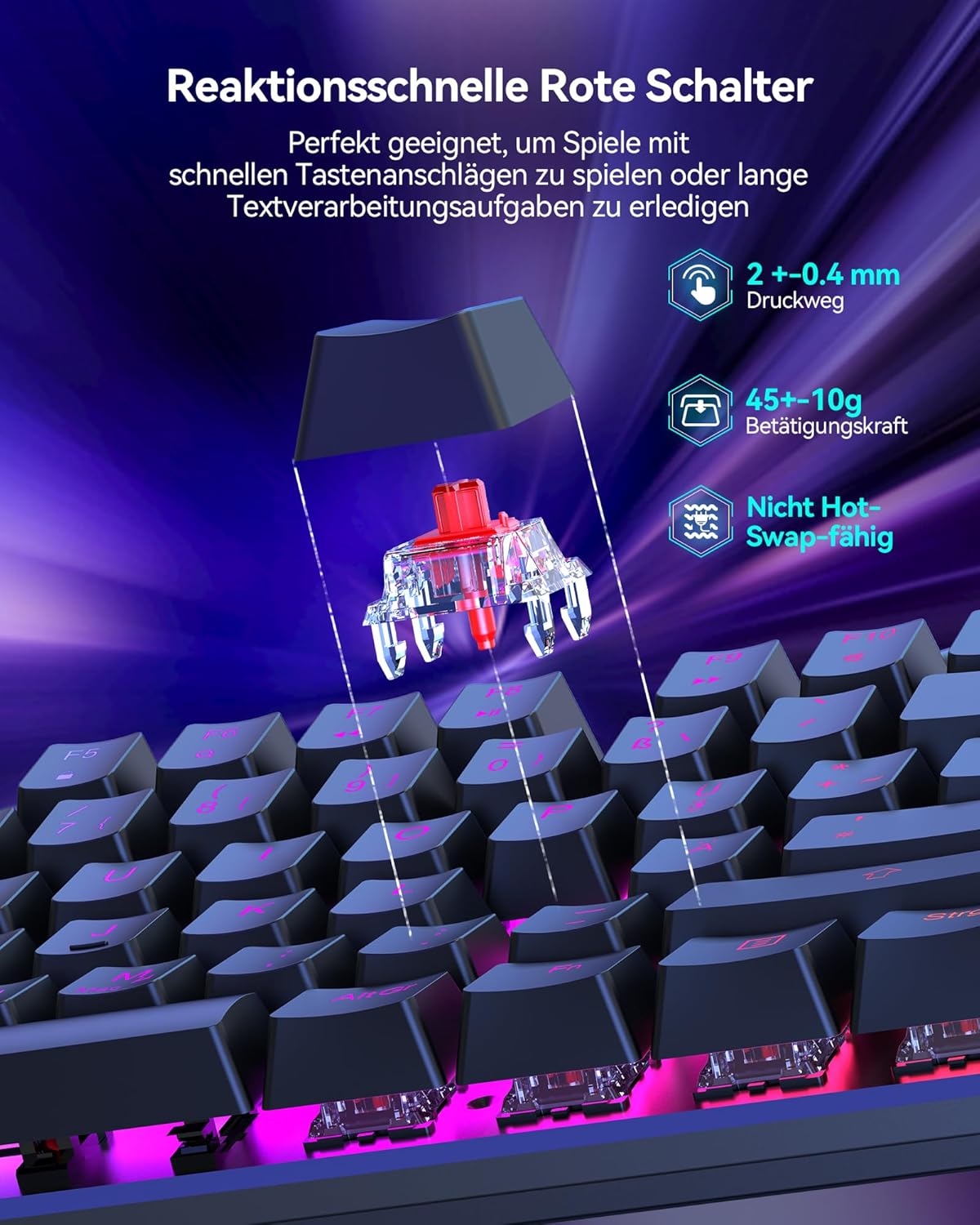 Mechanische Präzisionstastatur für Gaming und Arbeit