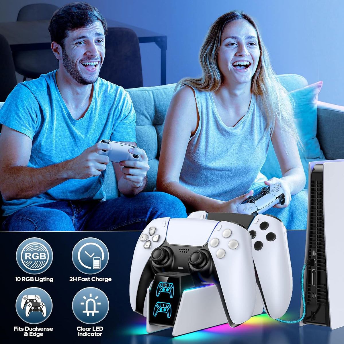 Premium RGB Fast Charging Station for DualSense
