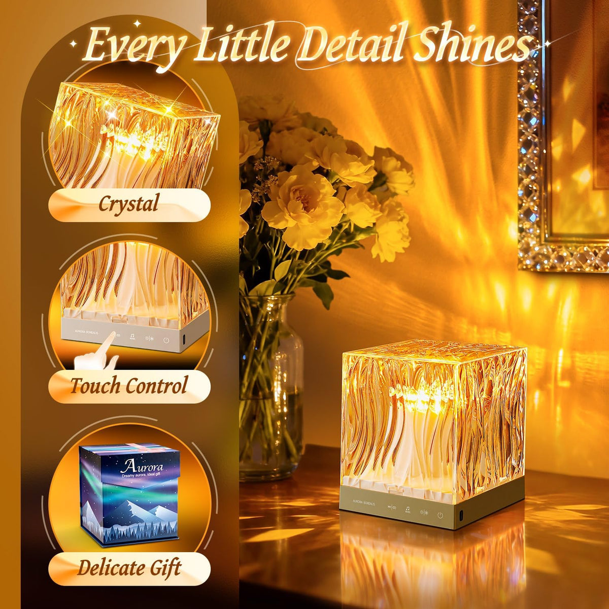 Magical Crystal Aurora Starry Sky Projector