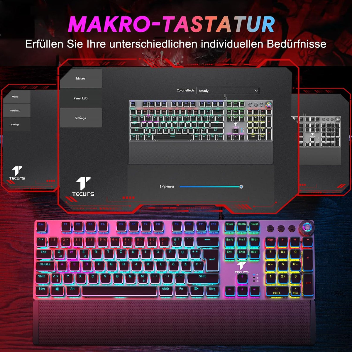 Mechanische Profi-Gaming-Tastatur mit ergonomischem Komfort