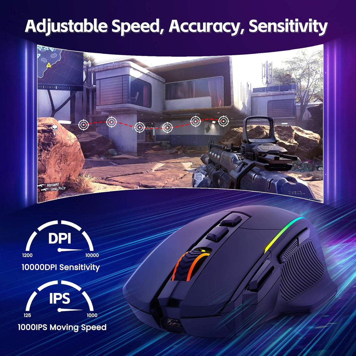 Ergonomische Triple-Mode Profi-Gaming Maus