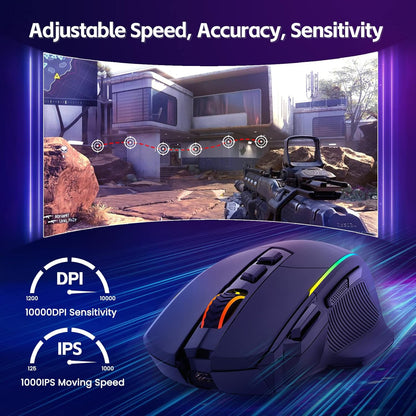 Ergonomische Triple-Mode Profi-Gaming Maus