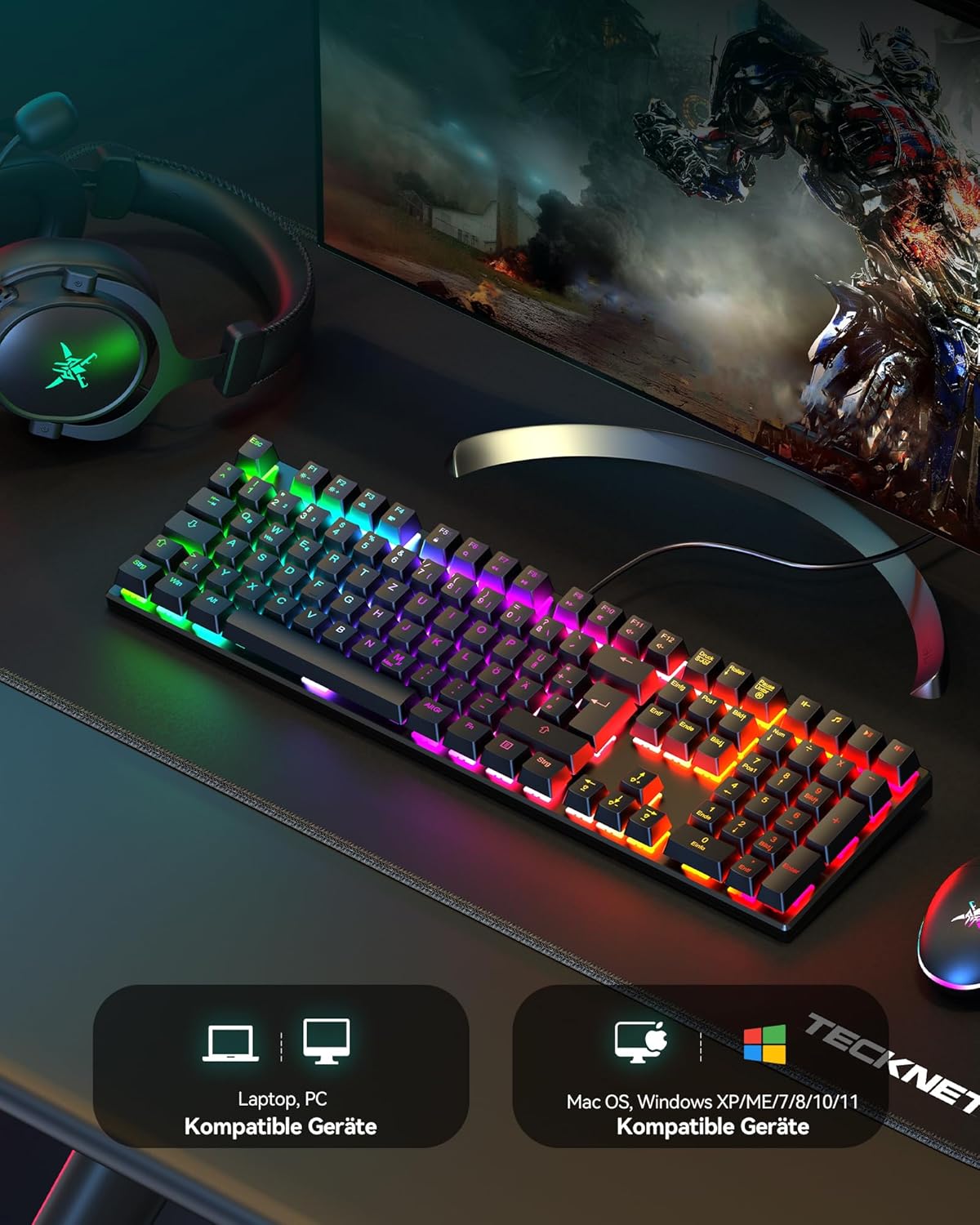 Mechanische Präzisionstastatur für Gaming und Arbeit
