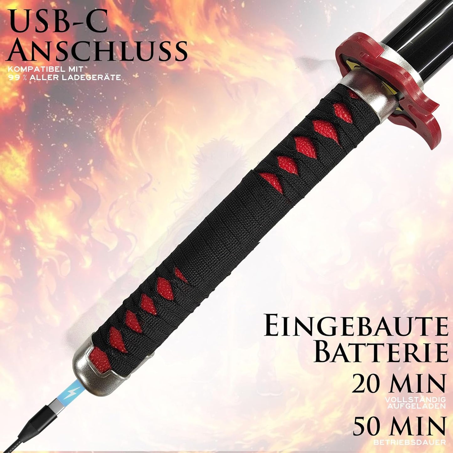 Tanjiro Kamado Feueratem LED Katana