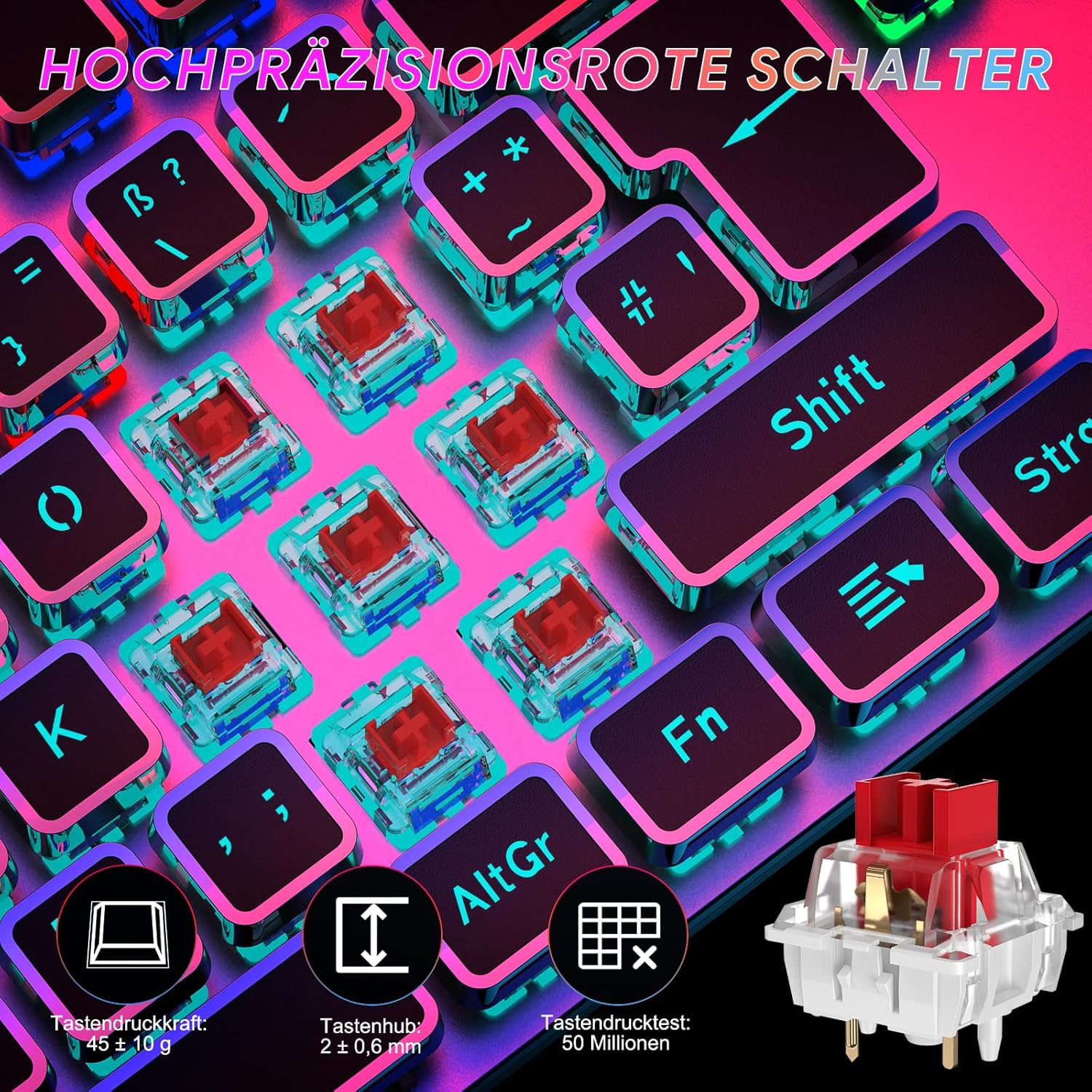 Mechanical Pro Gaming Keyboard with Ergonomic Comfort