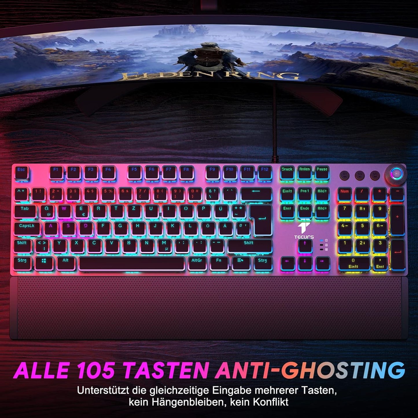Mechanische Profi-Gaming-Tastatur mit ergonomischem Komfort