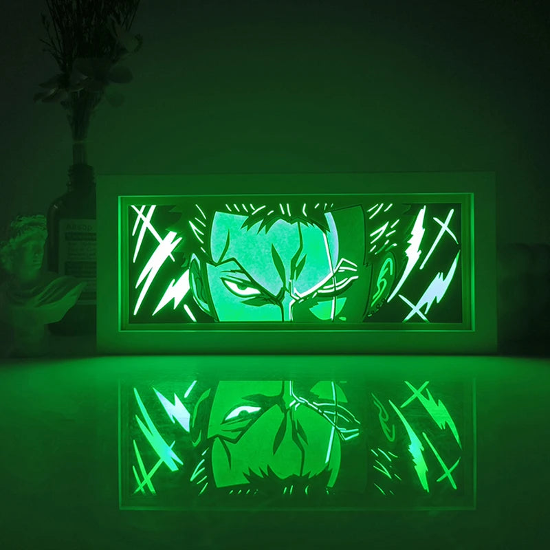 Anime Papier-Schnitt Nachtlicht – Farbwechsel LED Lichtbox Atmosphäre Zimmerlampe