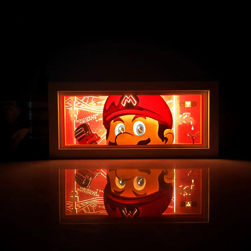 Anime Papier-Schnitt Nachtlicht – Farbwechsel LED Lichtbox Atmosphäre Zimmerlampe