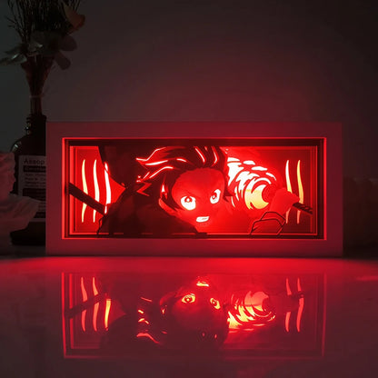 Anime Papier-Schnitt Nachtlicht – Farbwechsel LED Lichtbox Atmosphäre Zimmerlampe