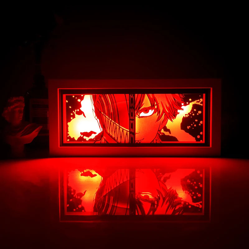 Anime Papier-Schnitt Nachtlicht – Farbwechsel LED Lichtbox Atmosphäre Zimmerlampe