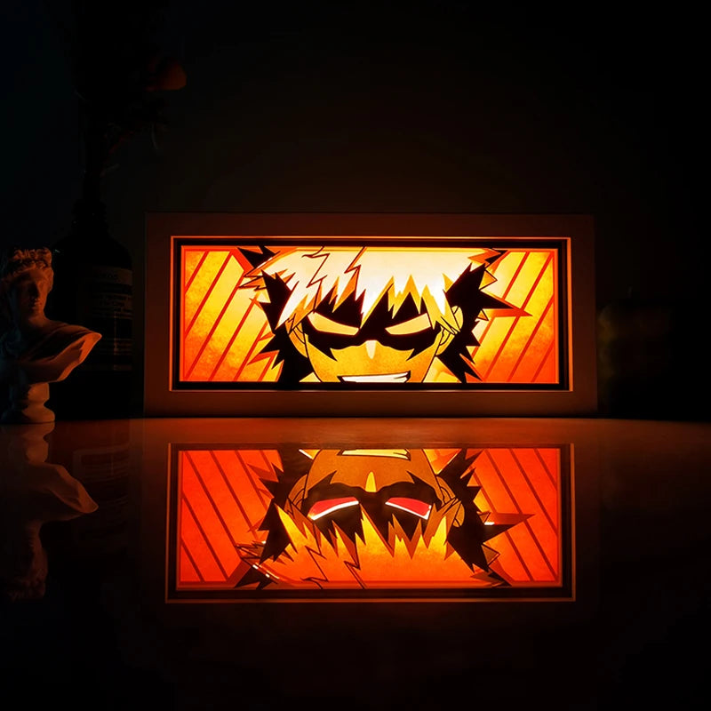 Anime Papier-Schnitt Nachtlicht – Farbwechsel LED Lichtbox Atmosphäre Zimmerlampe
