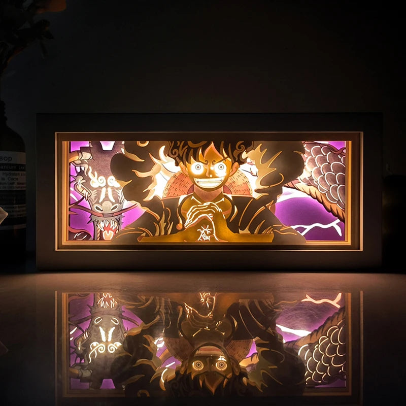 Anime Papier-Schnitt Nachtlicht – Farbwechsel LED Lichtbox Atmosphäre Zimmerlampe