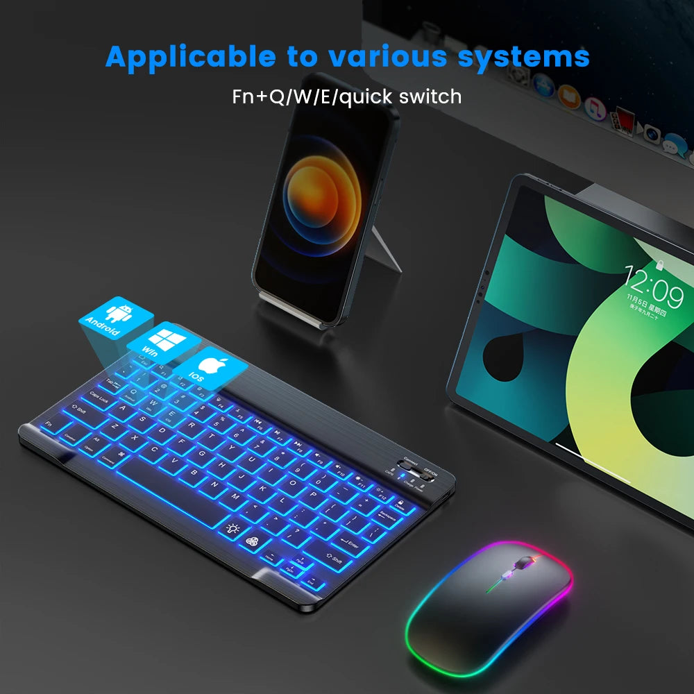 Beleuchtetes Bluetooth Tastatur-Maus-Set
