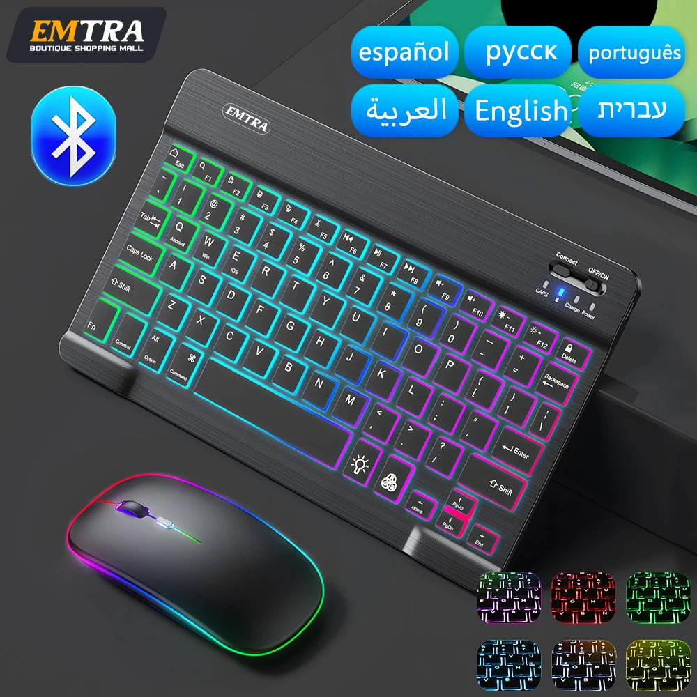 Beleuchtetes Bluetooth Tastatur-Maus-Set
