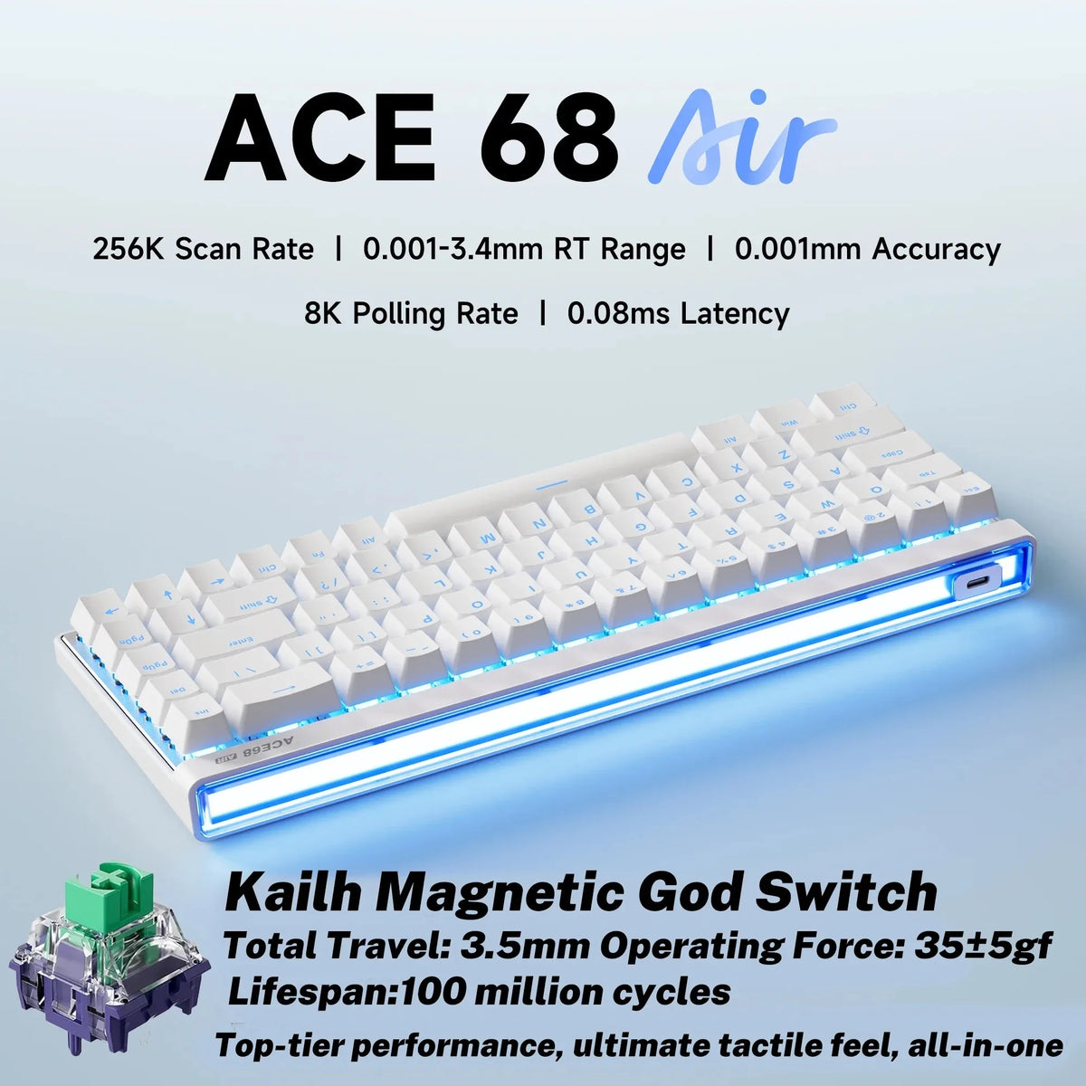Ace68 Air Hall Effect Gaming Tastatur