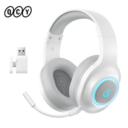 QCY Heroad V200 Over-Ear Headphones Bluetooth 6.0 Wireless Earphones 50mm Driver 7.1 Surround Sound RGB Gaming Headset with Mic