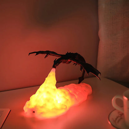 Mythische 3D-Feuerdrachen Ambiente-Leuchte