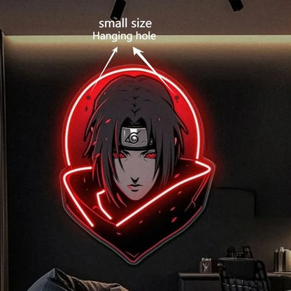 Naruto Itachi Uchiha Neon Light Sign USB Powered Dimmable LED Anime Wall Decor for Bedroom Gaming Room Decor Anime Fans Gift