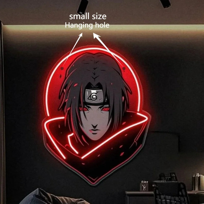 Naruto Itachi Uchiha Neon Light Sign USB Powered Dimmable LED Anime Wall Decor for Bedroom Gaming Room Decor Anime Fans Gift